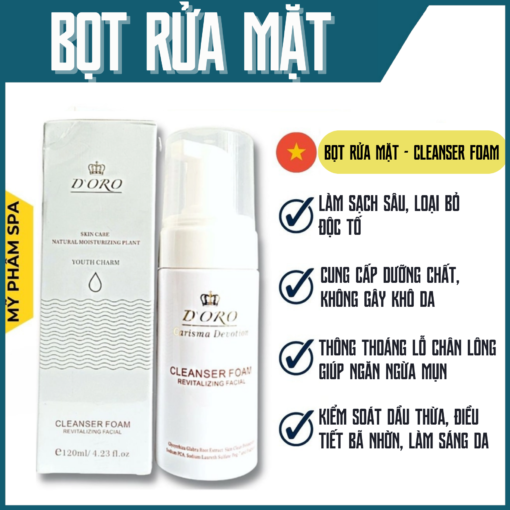 Bọt Rửa Mặt DORO Cleanser Foam – Làm Sạch Sâu, Dưỡng Da Mịn Màng